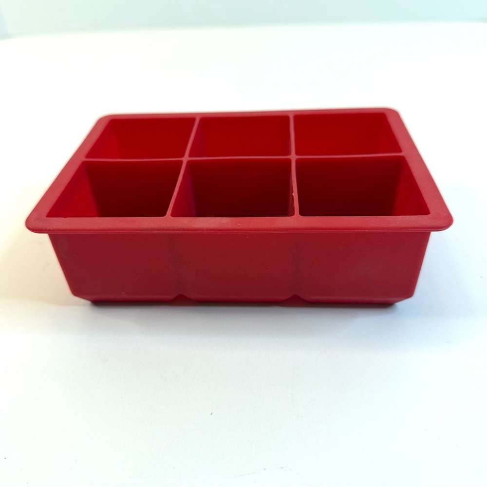 Red Silicone Tray for Freezing Soup, Sauce, Ice